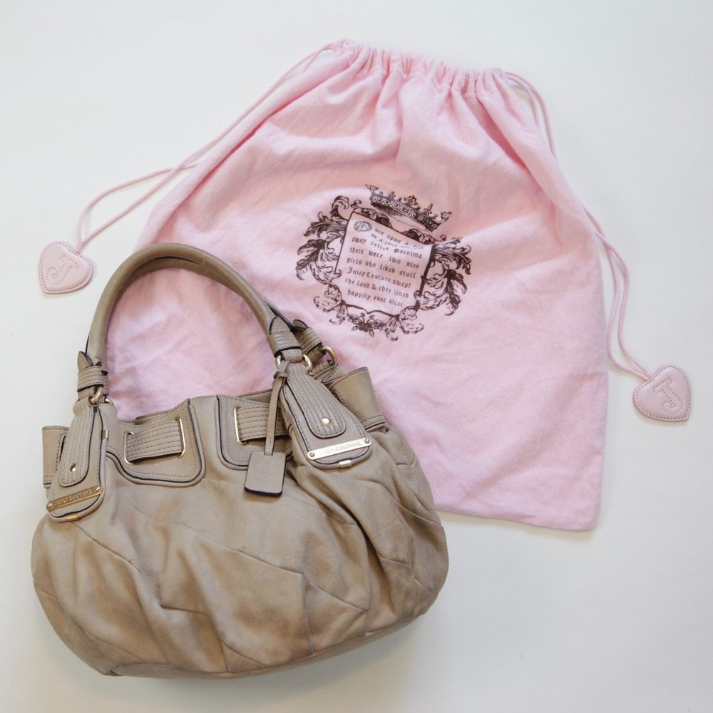 Juicy Couture Taupe Leather Ladies Handbag Purse